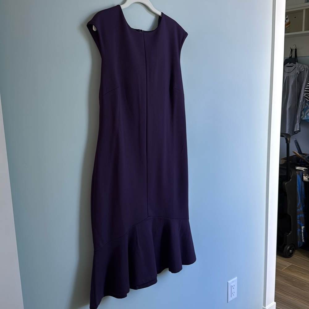Ann Taylor sheath dress. Hangs just below the knees. Plum size 10